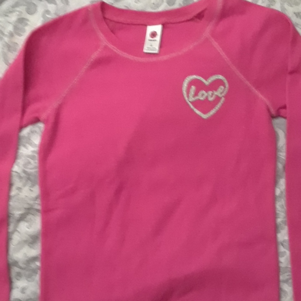 TOTAL GIRL Pink "LOVE" Shirt. Long sleeve